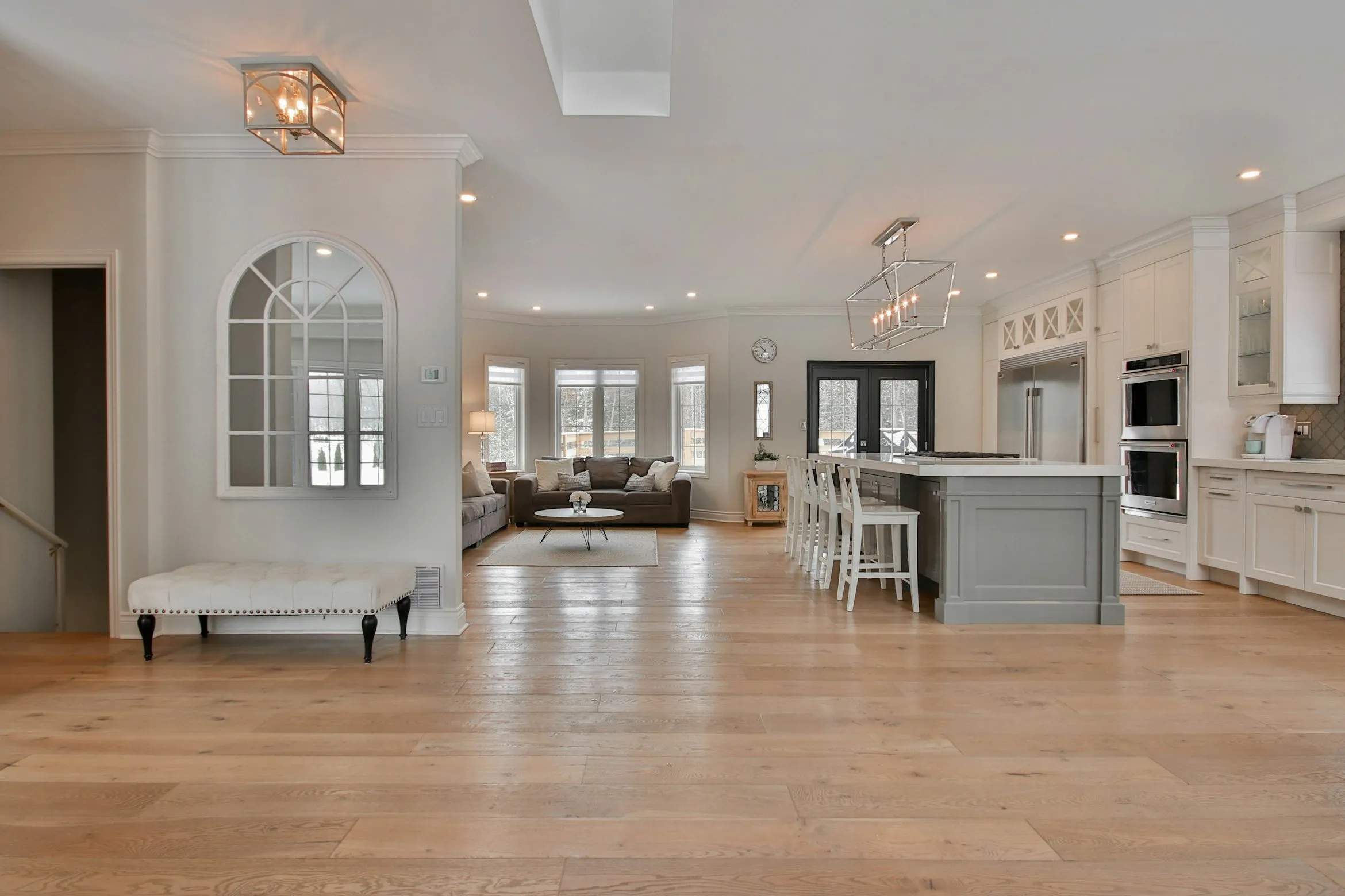 Luxury vinyl plank flooring in a modern room